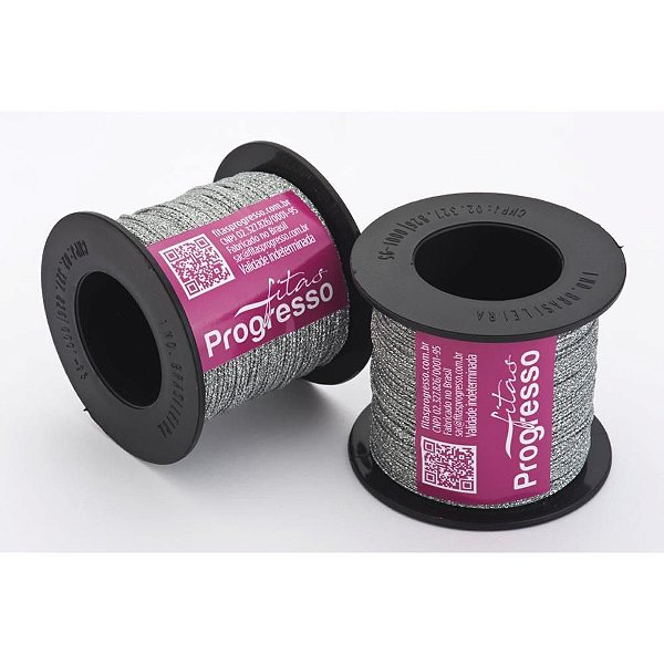 Fita Metalizada 1MM X 100M Prata Cordão Aramado - Fitas Progresso