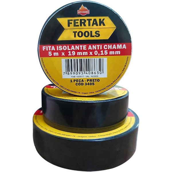 Fita Isolante de ALTA Qualidade 19MM X 5M 0,15MM - Pacote com 10