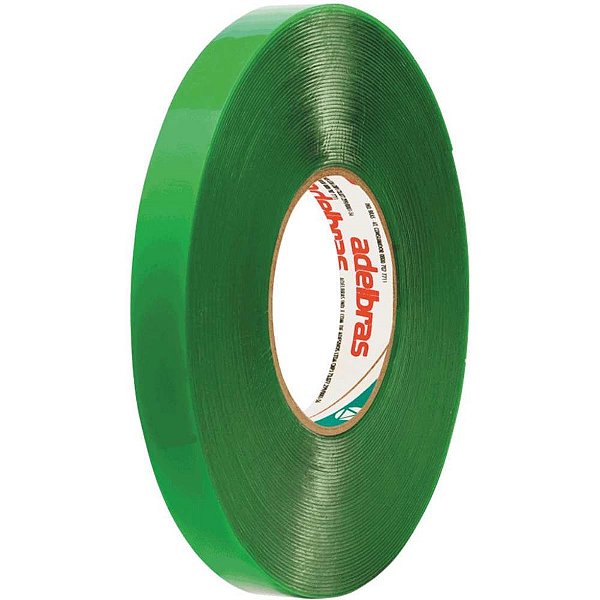 Fita Dupla Face Massa Acrílica Verde 12MMX20M