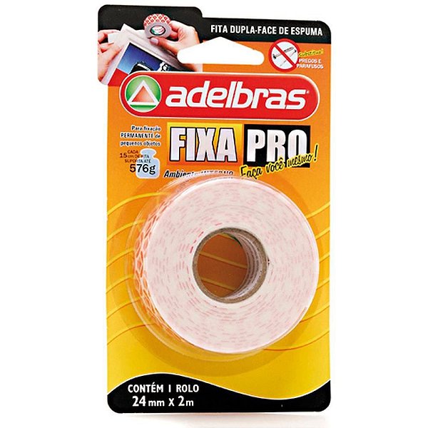 Fita Dupla Face Fixa PRO Espuma 24MM X 2M