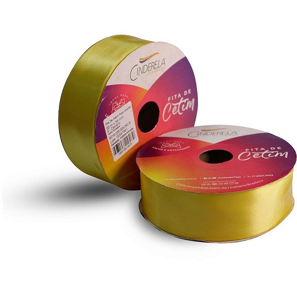 Fita de Cetim 38MM X 50M Amarelo Canário