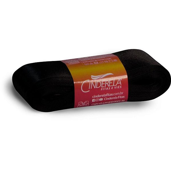 Fita de Cetim 38MM 10M Preto