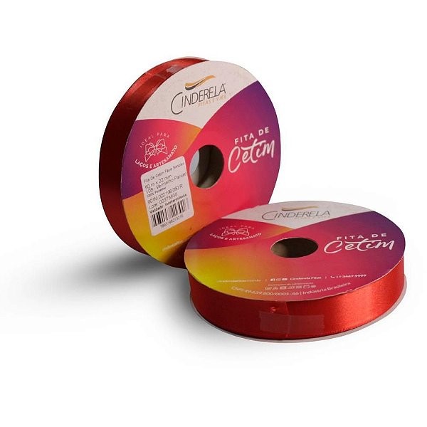 Fita de Cetim 22MM Vermelha Paixão 50M