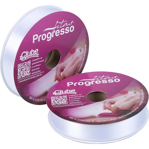 Fita de Cetim 22MM 50M Branco 201