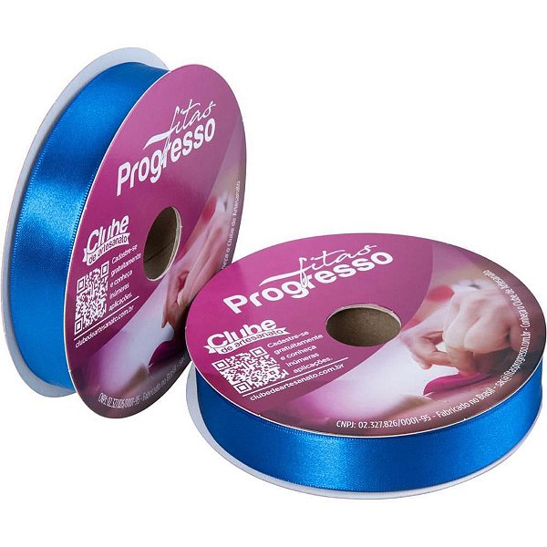 Fita de Cetim 22MM 50M Azul Royal 214 - Rolo de 50 Metros