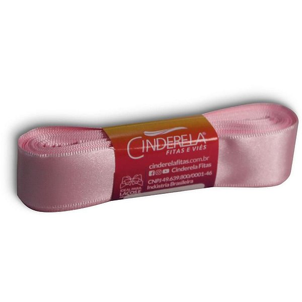 Fita de Cetim 22MM X 10M Rosa Bebê