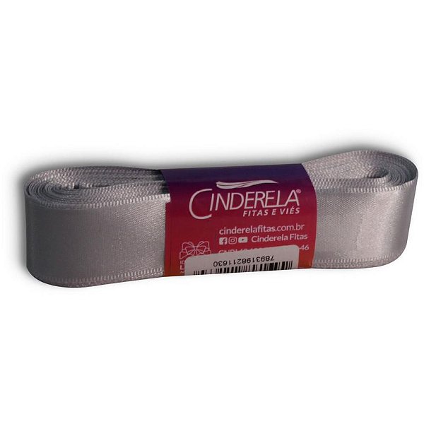 Fita de Cetim 22MM 10M Prata