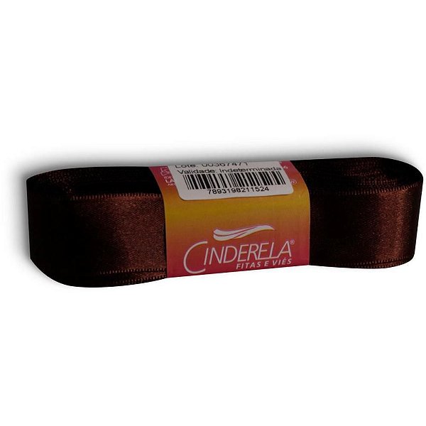 Fita de Cetim 22MM 10M Marrom