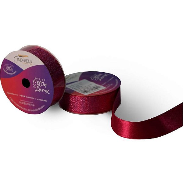 Fita de Cetim 22MM 10M Lurex PINK