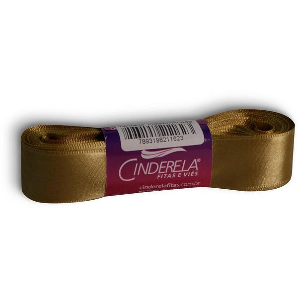 Fita de Cetim 22 MM X 10 M Ouro - Fitas Cinderela