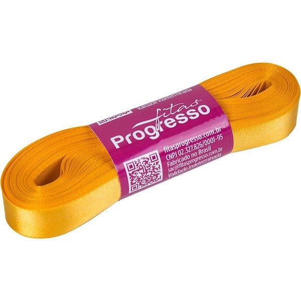 Fita de Cetim 15MM 10M Amarelo Ouro 038