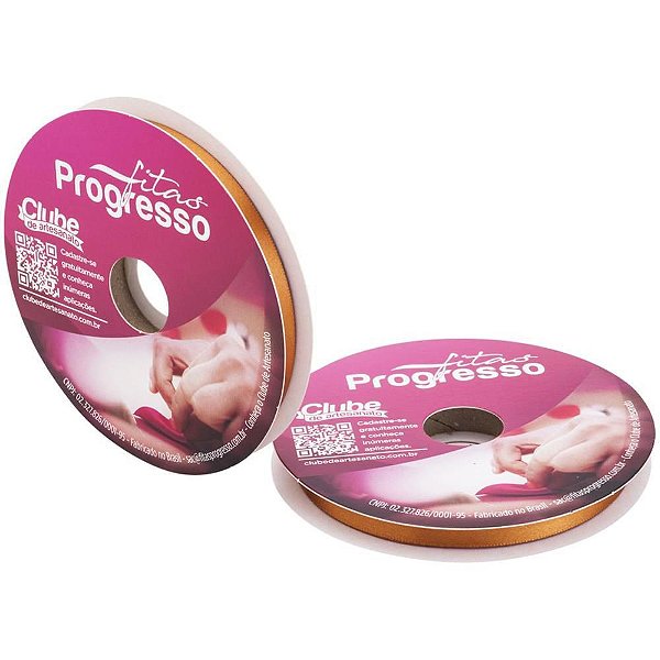 Fita de Cetim 10MM 50M Caramelo