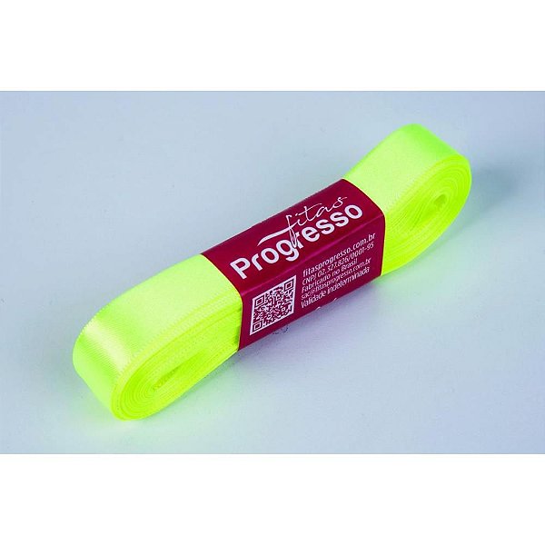 Fita de Cetim 10MM X 10M Verde Neon 280 - Simples Face