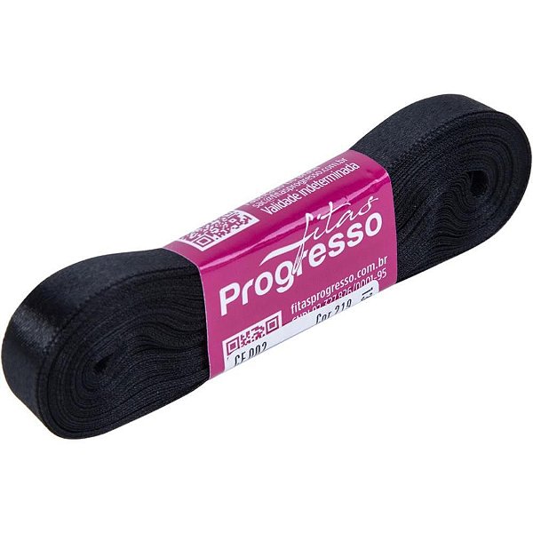 Fita de Cetim 10MM X 10M Preta 219