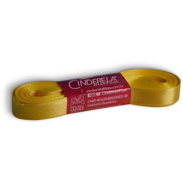 Fita de Cetim 10MM 10M Amarelo Canário