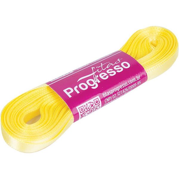 Fita de Cetim 07MM 10M Amarelo Canario COR 242