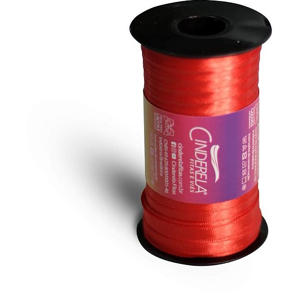 Fita de Cetim 07MM 100M Vermelho Paixão