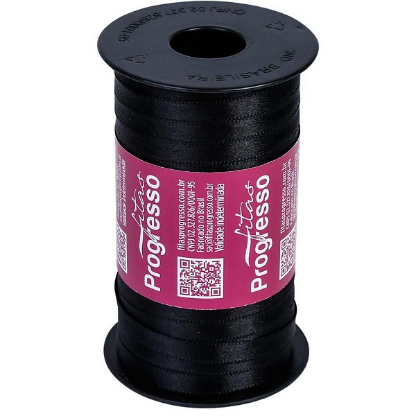 Fita de Cetim 07MM 100M Preto 219