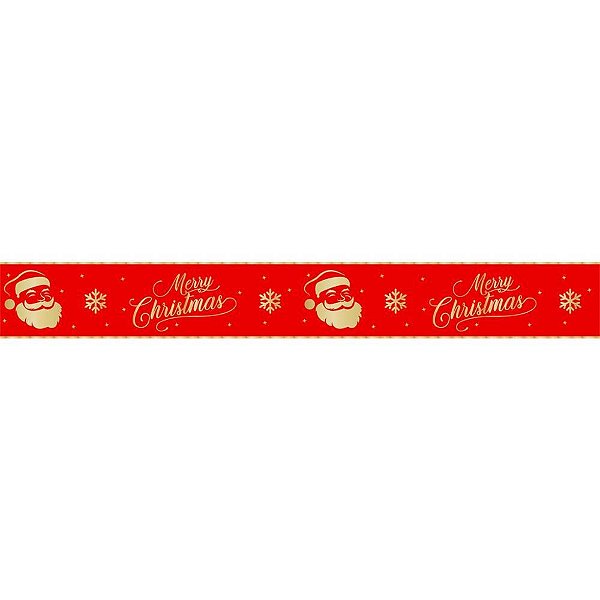 Fita de Cetim Natal 38MM 10M Frase MERRY Christma