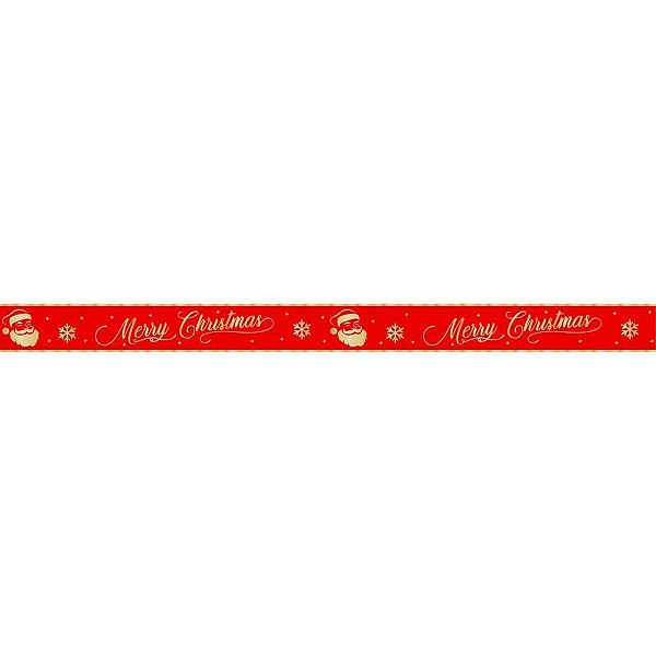 Fita de Cetim Natal 22MM 10M Frase MERRY Christma