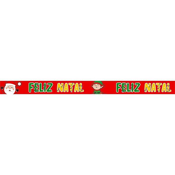 Fita de Cetim Natal 22MM 10M Feliz Natal Colorido