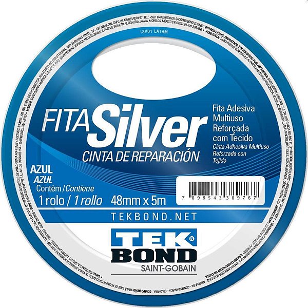 Fita de ALTA Resistência Silver Azul 48MMX5M