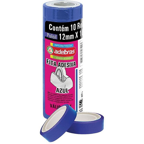 Fita Adesiva Polisil 12MM X 10M Azul PCT com 10