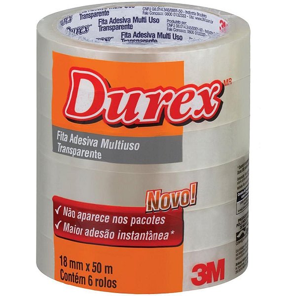 Fita Adesiva Durex Transparente 18MMX50M PCT com 06