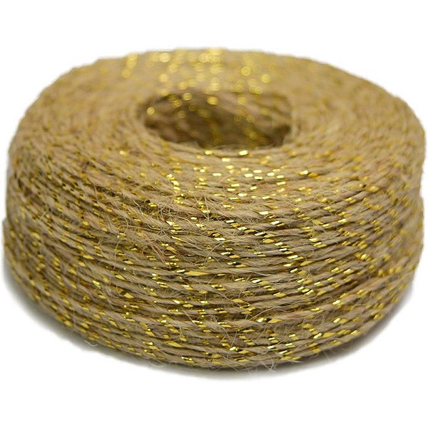 Fio de Juta 100M CRU com Dourado