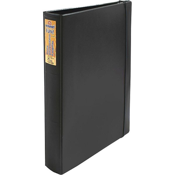 Fichário PVC Polipropileno A4 Preto