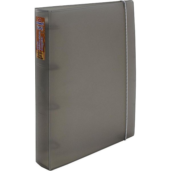 Fichário de PVC Polipropileno Fumê com 4 Argolas