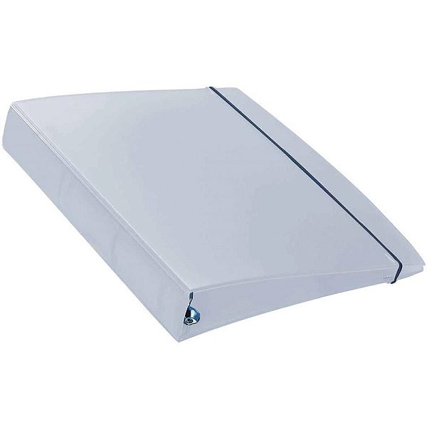 Fichário de PVC Polipropileno Cristal - com 4 Argolas e Fechamento por Elástico