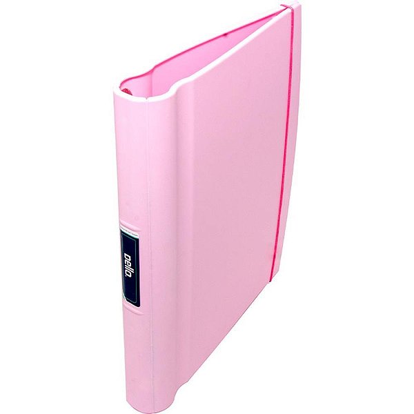 Fichário de PVC 4 Argolas Rosa Pastel com Estojo Personalizável