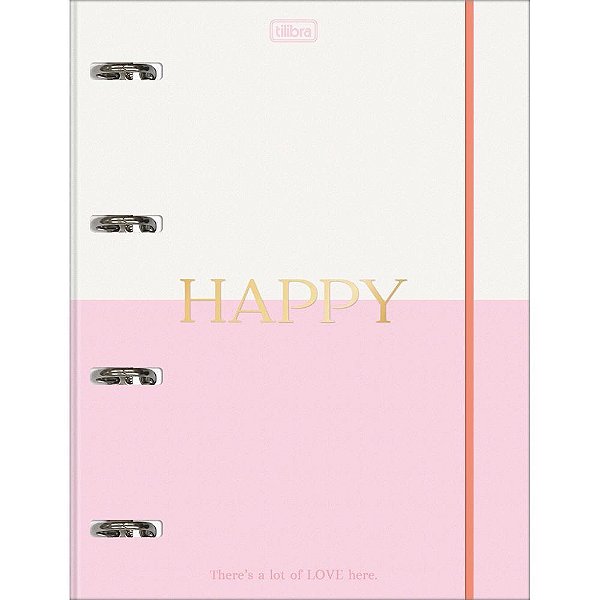Fichário Cartonado HAPPY 80 Folhas com Elástico