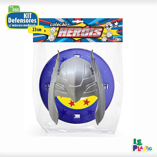 Fantasia Acessório KIT Defensor Cinza Solapa
