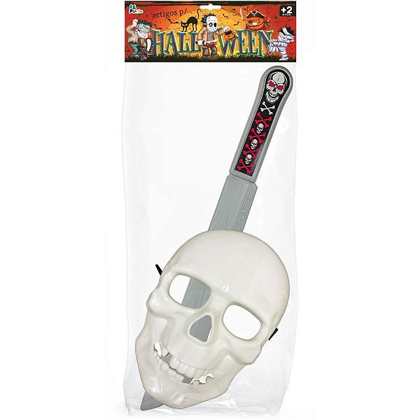 Fantasia Acessório Halloween KIT Caveira e Espada