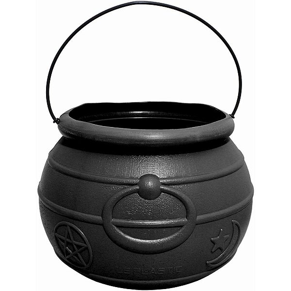 Caldeirão de Bruxa para Halloween 18,5CM - Preto ou Prata