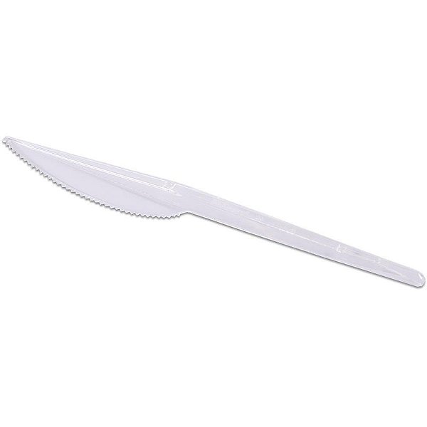 Faca Plástica Descartável Master Cristal - Pacote com 50