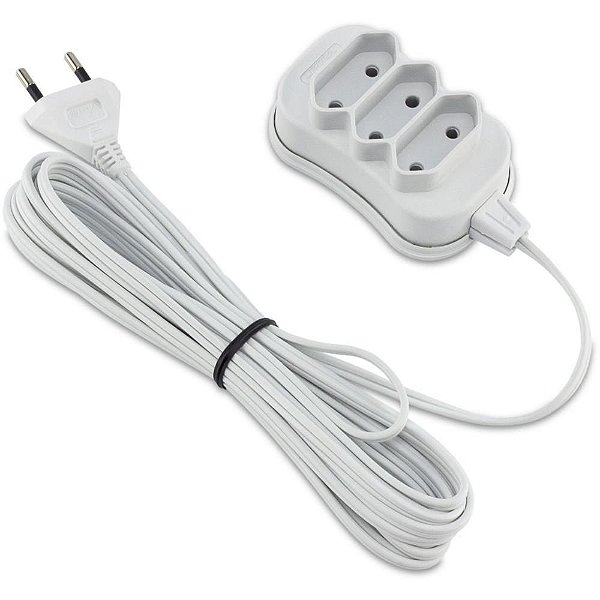 Extensão Elétrica Bipolar 3M 3 Tomadas SLIM