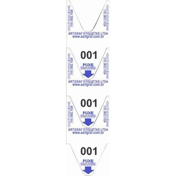 Etiqueta para Senha Rolo 3 Dígitos com 2000 Senhas Azul