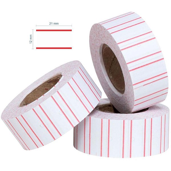 Etiqueta para Preço MX 5500R 21X12MM com 1000 Etiquetas - Pacote com 10 Rolos