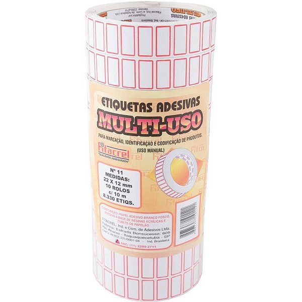 Etiqueta para Preço Multiuso 11 22X12MM - Pacote com 10