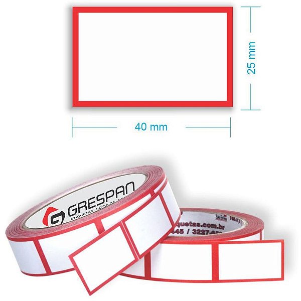 Etiqueta para Preço GRT-2 40X25MM com 500 Etiquetas - Rolo