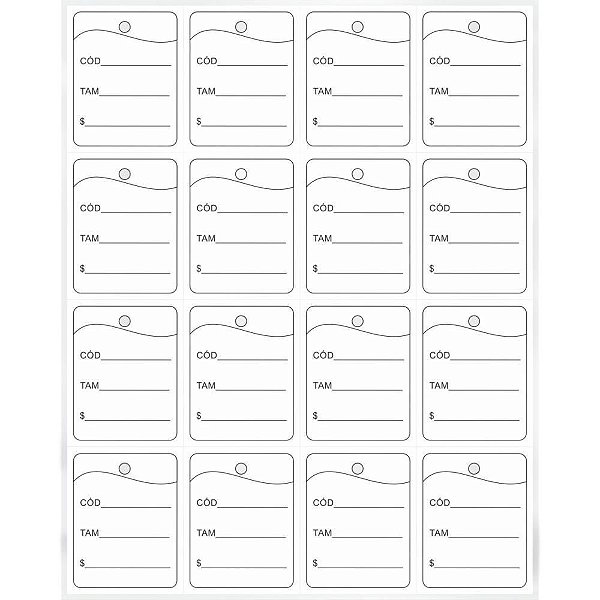 Etiqueta para Marcação TAG 30X38MM Cartão Branco Pacote com 1000 Unidades