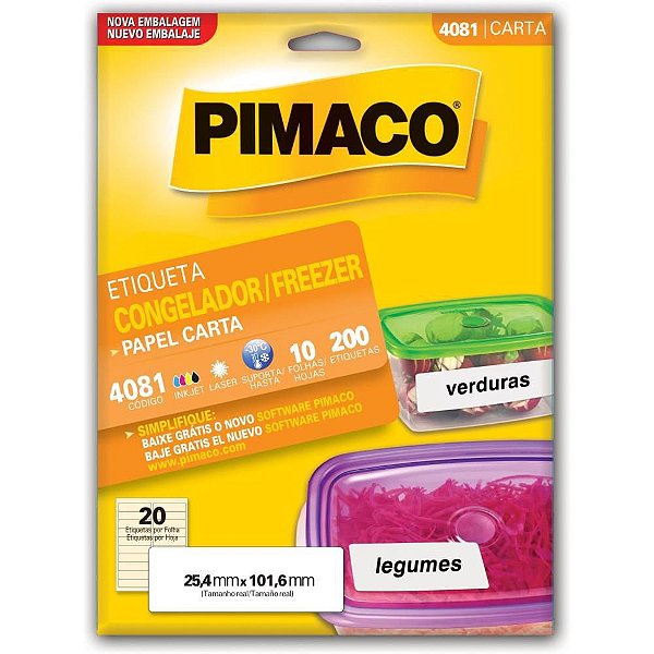 Etiqueta Carta 4081 CONG 10 FLS 25,4X101,6 MM CTCOM 200