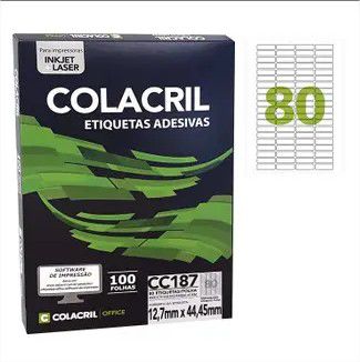 Etiqueta Carta 12,7X44,45MM 100 Folhas PCT com 8000
