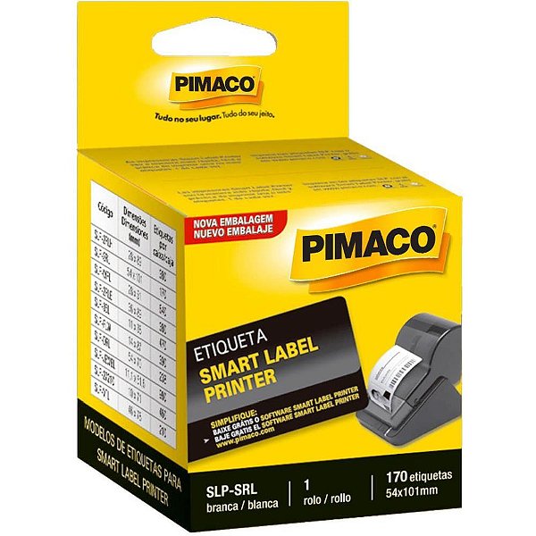 Etiqueta Adesiva SLP 54X101MM - Rolo com 170 Etiquetas para Impressora Térmica