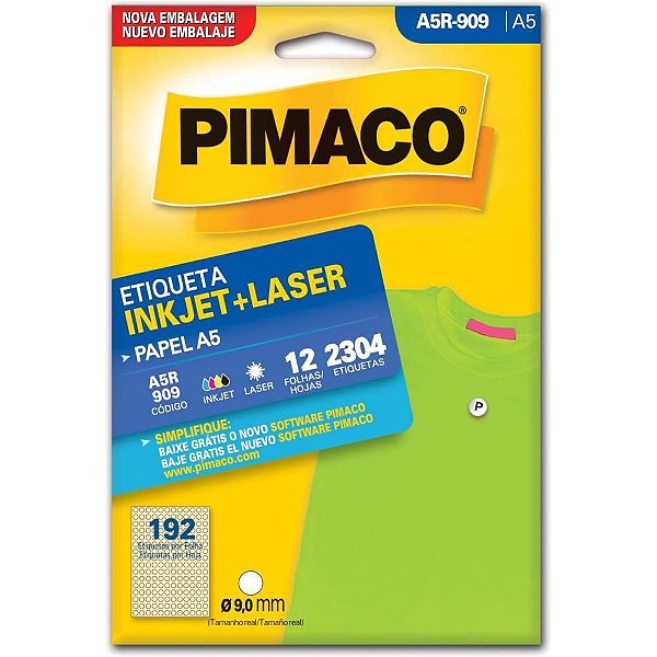 Etiqueta A5 A5R-909 Redonda 12 FLS 9,0 MM CTCOM 2304