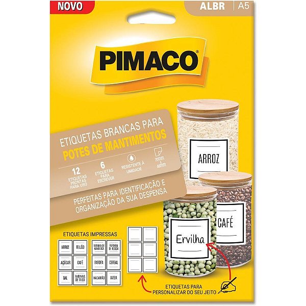 Etiquetas A5 para Mantimentos 70X68MM com 18 Etiquetas