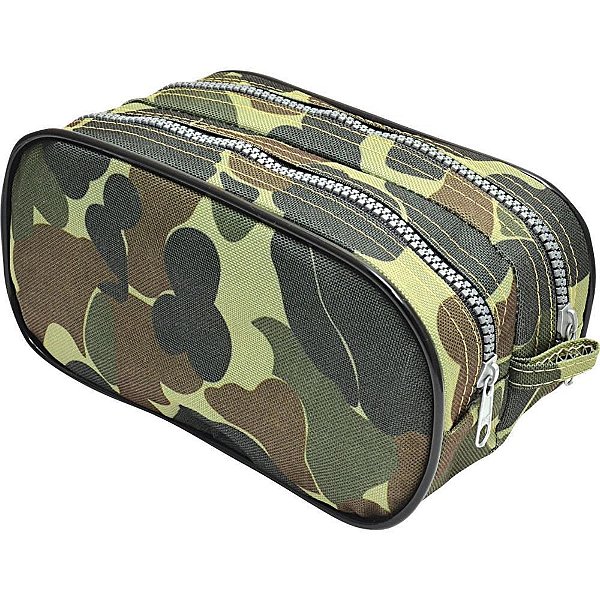 Estojo de NYLON Retangular Duplo Camuflado - Pacote com 2